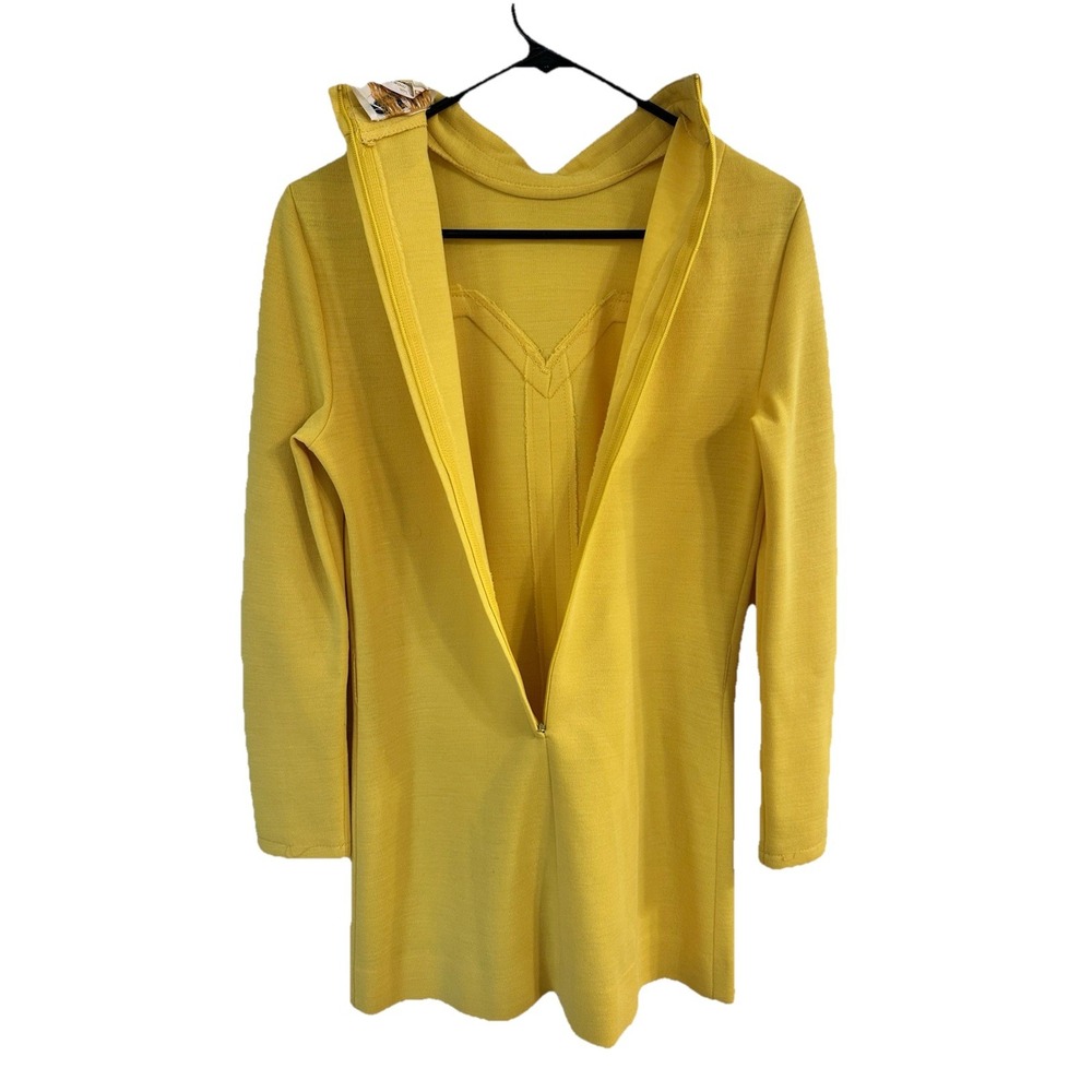 1970's Vintage Butte Knit Yellow Mustard‎ Dress Womens Size Small/Medium - Picture 6 of 12